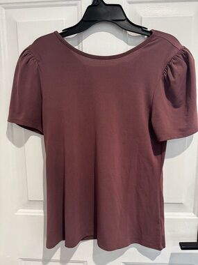 Express Mauve Puff Sleeve Short Sleeve Tee